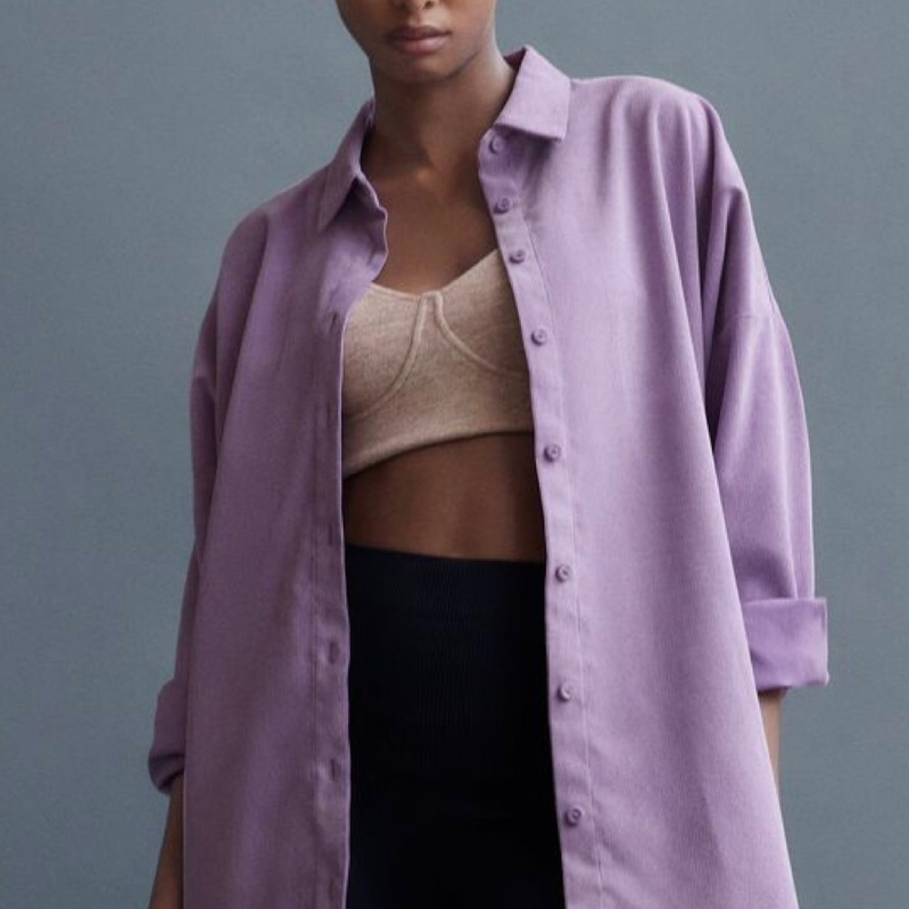 Size small lavender color corduroy oversized top